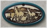 Small Oval Wild Horses